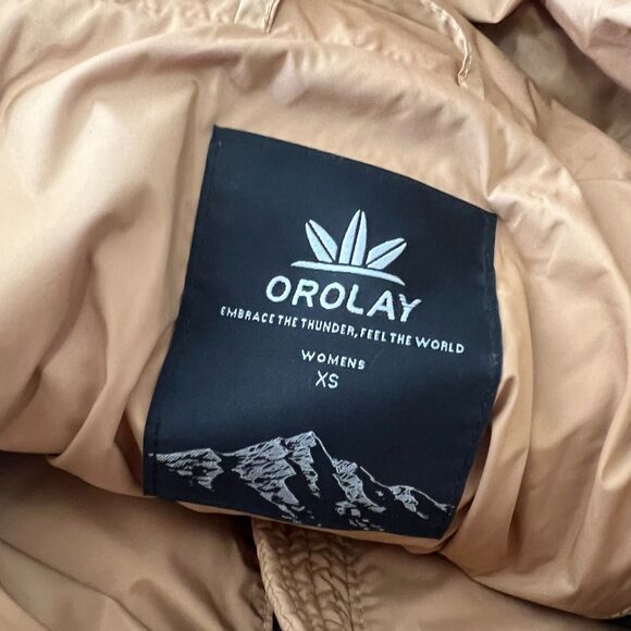 Orolay 092 Universe Fleece Down Puffer in Khaki Women Extra Small Jacket Zip Up - Picture 5 of 16